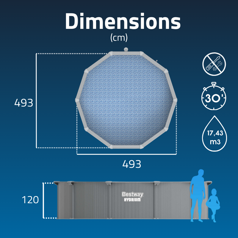 Piscine acier hors sol ronde Hydrium 460 x 120 cm