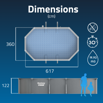 Piscine acier hors sol ovale Hydrium 610 x 360 x 120 cm