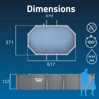 Piscine Acier Ovale Bestway Hydrium 610x366 Gris Clair Piscine Acier Ovale Bestway Hydrium 610x366 Gris Clair