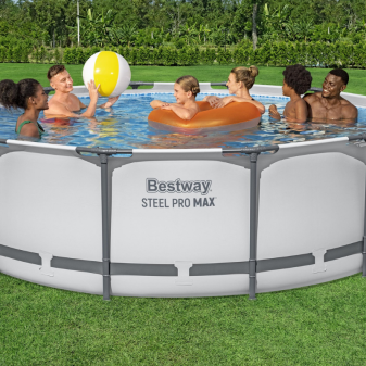 Piscine hors sol tubulaire ronde Bestway Steel Pro Max 366 x 100 cm gris clair sans accessoires