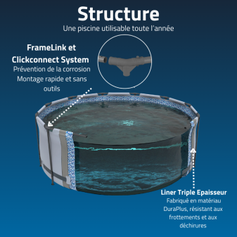 Piscine Tubulaire Ronde Bestway Steel Pro Max 366x100 Grise