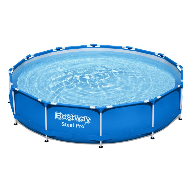 Piscine hors sol ronde Steel Pro 366 x 76 cm bleu clair