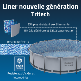 Piscine Tubulaire Ronde Bestway Steel Pro Max 366x100 Grise