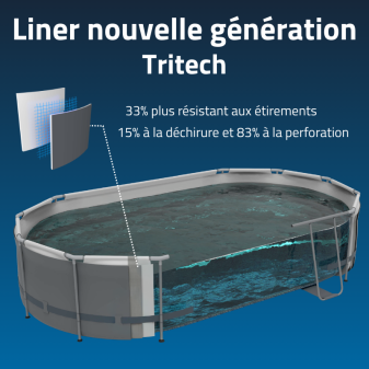 Piscine Tubulaire Rect. Bestway Steel Pro Max 305x200 Grise