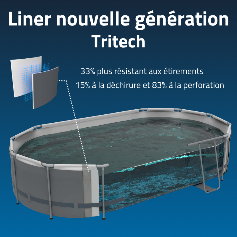 Piscine Tubulaire Rect. Bestway Steel Pro Max 305x200 Grise