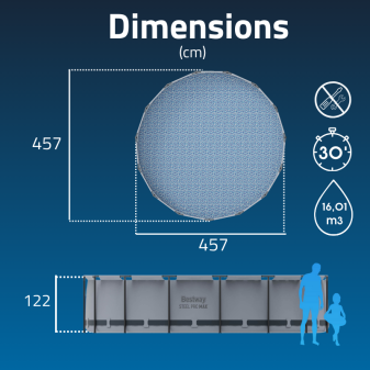 Piscine hors sol - Ronde - Steel Pro Max - 457 x 122 cm - Sans accessoires