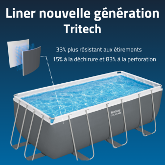 Piscine tubulaire rectangle 412x201x122cm Steel Pro Max