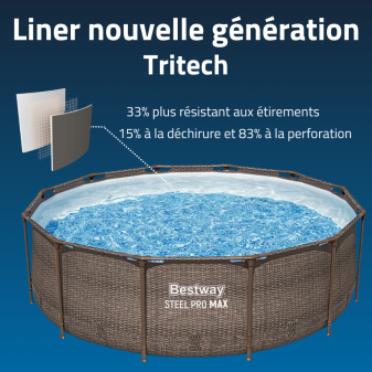 Piscine Tubulaire Ronde Bestway Steel Pro Max 366x100 Rotin