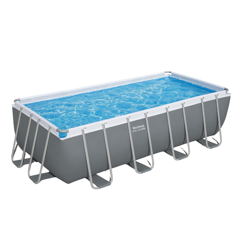 Piscine Tubulaire Rect. Bestway Steel Pro Max 488x244 Grise Piscine Tubulaire Rect. Bestway Steel Pro Max 488x244 Grise