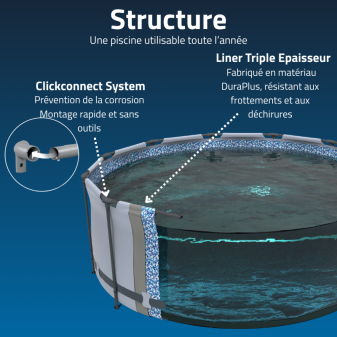Piscine Tubulaire Ronde Bestway Steel Pro Max 427x122 Grise