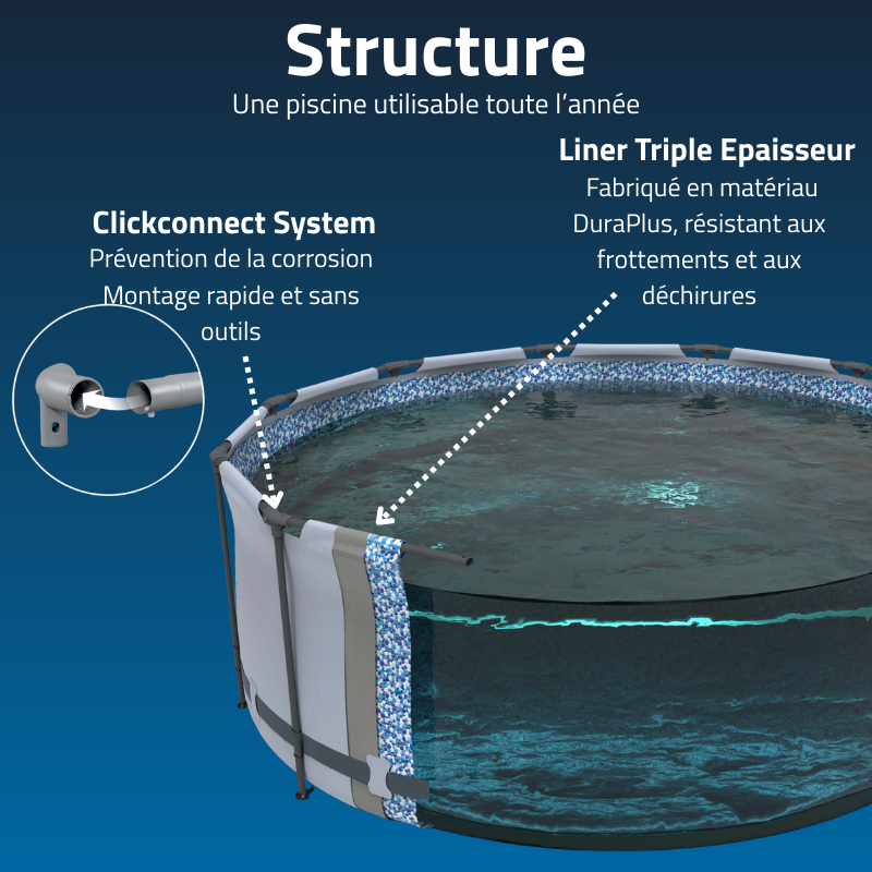 Piscine tubulaire ronde 427 x 122 cm Steel Pro Max sans accessoires Piscine tubulaire ronde 427 x 122 cm Steel Pro Max sans accessoires