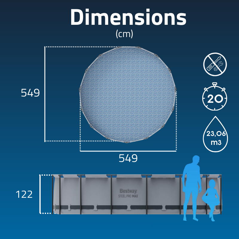 Piscine hors sol - Ronde - Steel Pro Max - 549 x 122cm