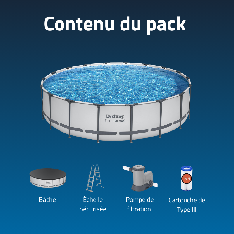 Piscine hors sol - Ronde - Steel Pro Max - 549 x 122cm