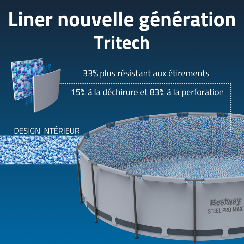 Piscine Tubulaire Ronde Bestway Steel Pro Max 549x122 Grise