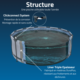 Piscine hors sol - Ronde - Steel Pro Max - 549 x 122cm