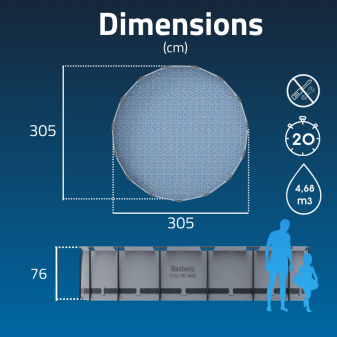 Piscine hors sol - Ronde - Steel Pro Max - 305 x 76 cm Piscine hors sol - Ronde - Steel Pro Max - 305 x 76 cm