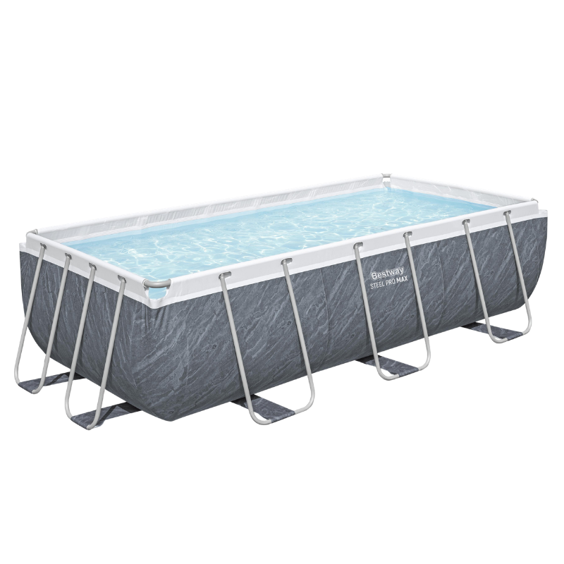 Piscine tubulaire rectangle 404x201x100 cm Steel Pro Max effet marbre
