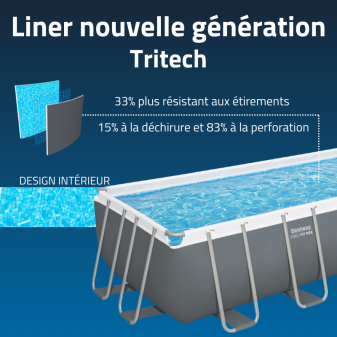 Piscine Tubulaire Rect. Bestway Steel Pro Max  488x244 Grise
