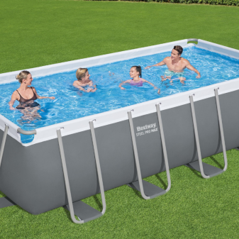 Piscine hors sol tubulaire rectangulaire Bestway Steel Pro MAX 412 x 201 x 122 cm gris
