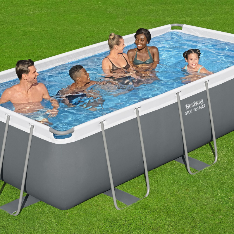 Piscine Tubulaire Rect. Bestway Steel Pro Max 404x201 Grise