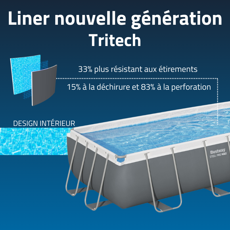 Piscine tubulaire rectangle 404x201x100 cm Steel Pro Max