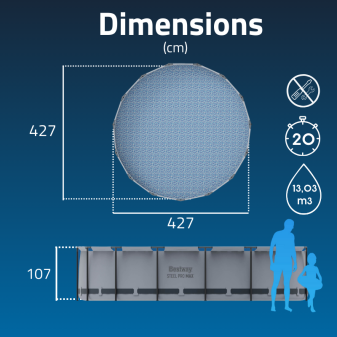 Piscine Tubulaire Ronde Bestway Steel Pro Max 427x107 Grise