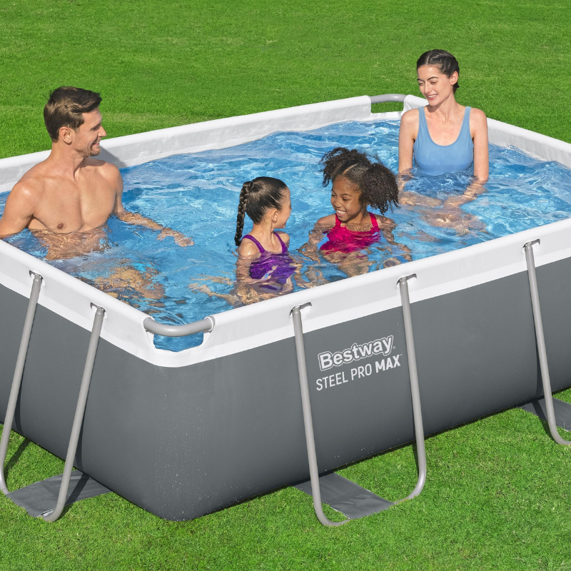 Piscine Tubulaire Rect. Bestway Steel Pro Max 282x196 Grise