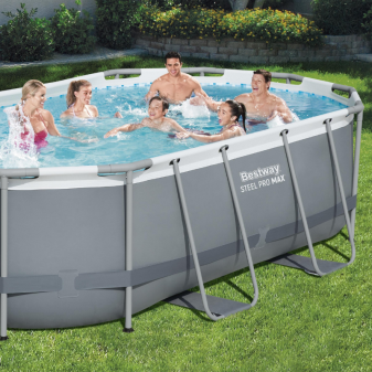 Piscine hors sol tubulaire ovale Bestway Steel Pro Max 427 x 250 x 100 cm gris
