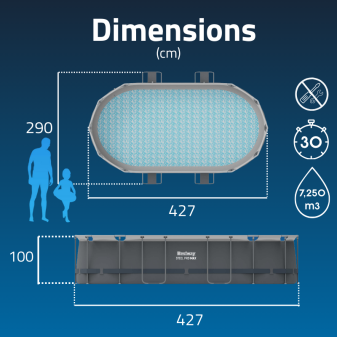 Piscine tubulaire ovale 427x250x100cm Steel Pro Max