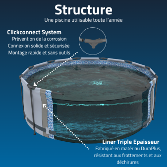 Piscine Tubulaire Ronde Bestway Steel Pro Max 427x84 Grise