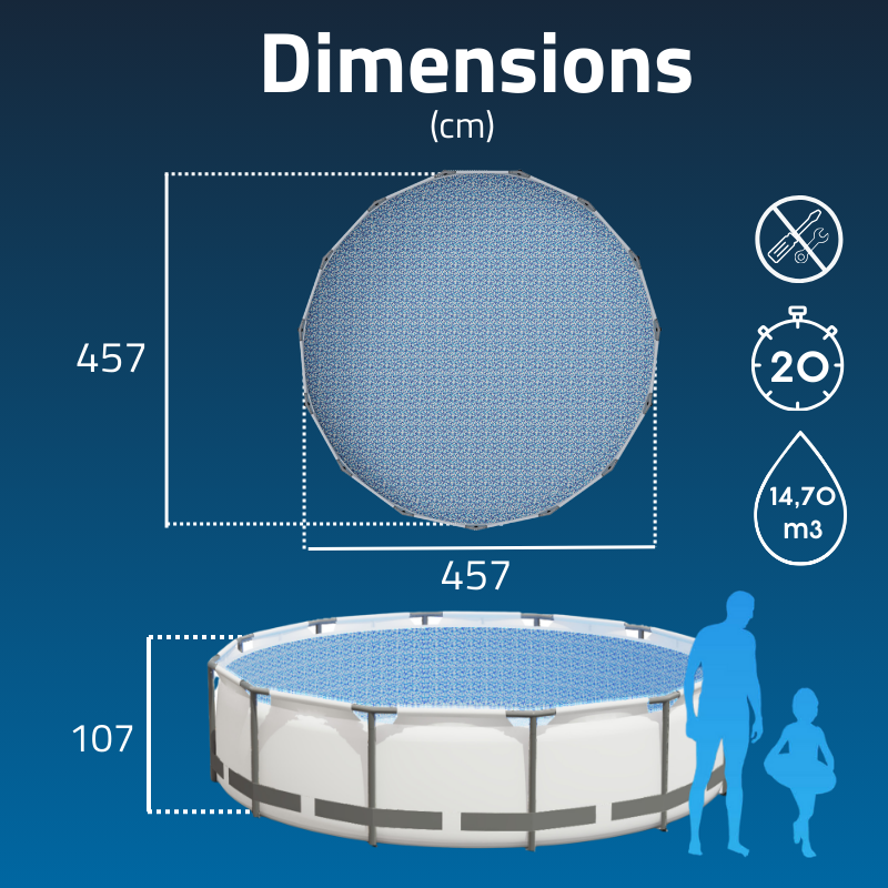 Piscine Tubulaire Ronde Bestway Steel Pro Max 457x107 Grise