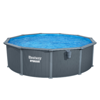 Piscine acier hors sol ronde Hydrium 490 x 130 cm effet bois