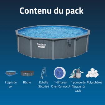 Piscine Acier Ronde Bestway Hydrium 549x132 Gris Foncé Piscine Acier Ronde Bestway Hydrium 549x132 Gris Foncé