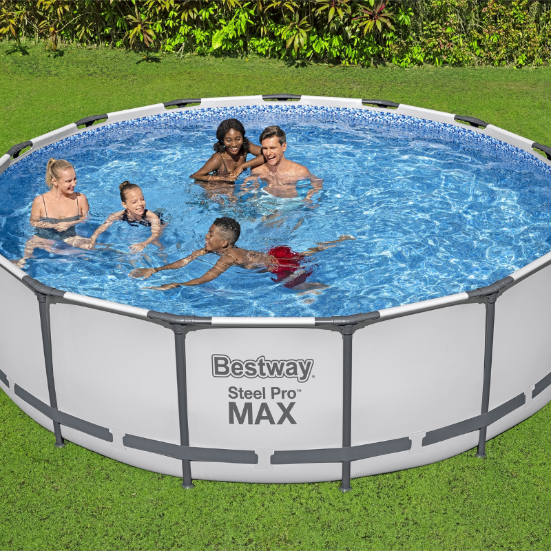 Piscine Tubulaire Ronde Bestway Steel Pro Max 457x122 Grise