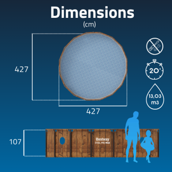 Piscine Tubulaire Ronde Bestway Steel Pro Max Splashview 427x107