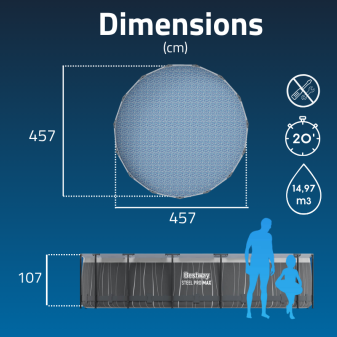 Piscine Tubulaire Ronde Bestway Steel Pro Max 457x107 LED