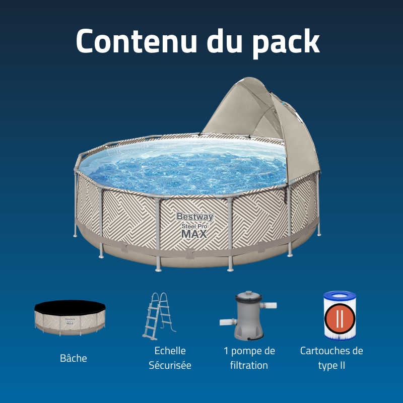 Piscine Tubulaire Ronde Bestway Steel Pro Max 396x107 Rayée