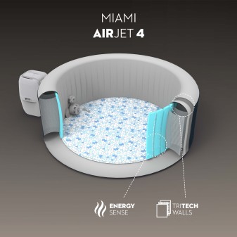 Spa gonflable rond Lay-Z-Spa Miami AirJet™ 2-4 personnes Spa gonflable rond Lay-Z-Spa Miami AirJet™ 2-4 personnes