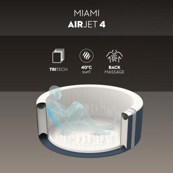 Spa gonflable rond Lay-Z-Spa Miami AirJet™ 2-4 personnes Spa gonflable rond Lay-Z-Spa Miami AirJet™ 2-4 personnes
