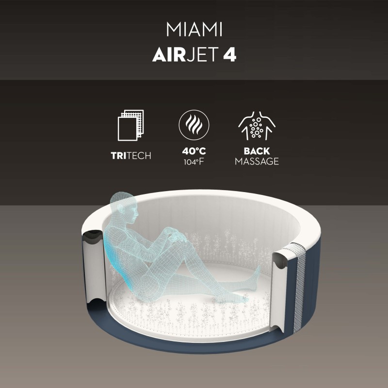 Spa gonflable rond Lay-Z-Spa Miami AirJet™ 2-4 personnes Spa gonflable rond Lay-Z-Spa Miami AirJet™ 2-4 personnes