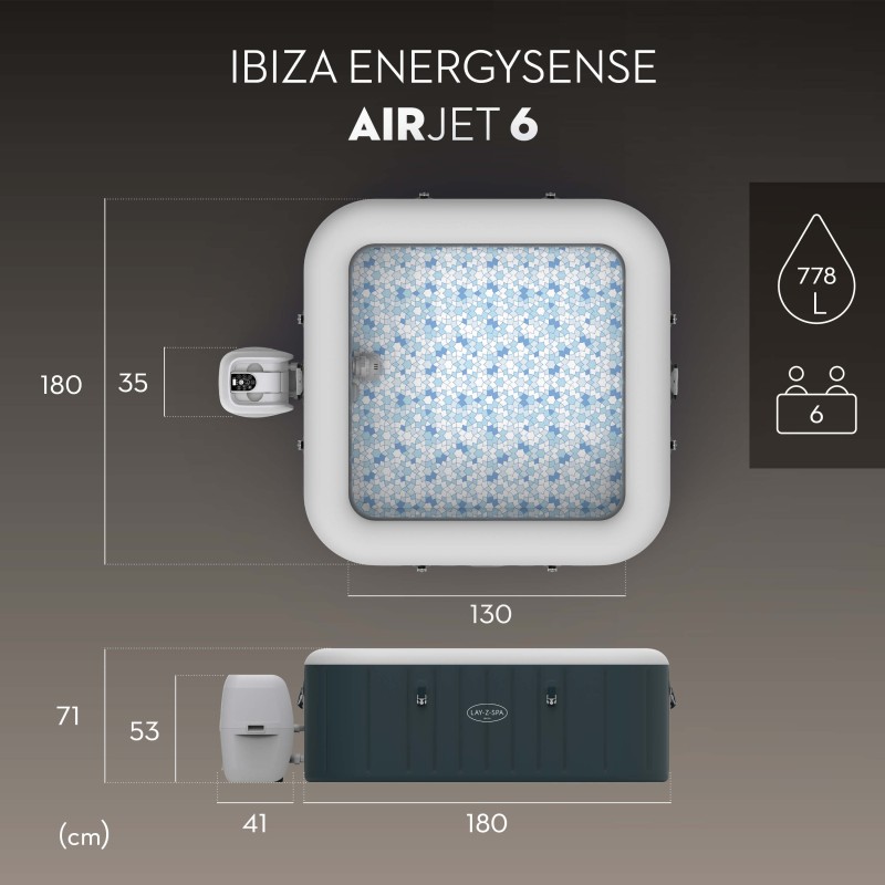 Spa gonflable rond Lay-Z-Spa Ibiza AirJet™ 4-6 personnes Spa gonflable rond Lay-Z-Spa Ibiza AirJet™ 4-6 personnes