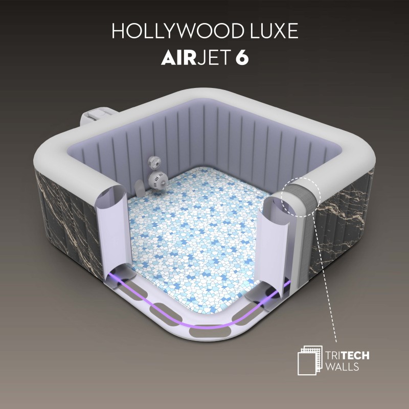 Spa gonflable rond Lay-Z-Spa Hollywood Luxe AirJet™ 4-6 personnes Spa gonflable rond Lay-Z-Spa Hollywood Luxe AirJet™ 4-6 personnes