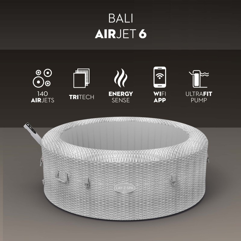 Spa gonflable rond Lay-Z-Spa Bali Smart AirJet 4-6 personnes appli