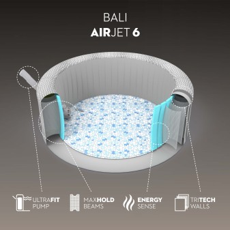 Spa gonflable rond Lay-Z-Spa Bali Smart AirJet 4-6 personnes appli