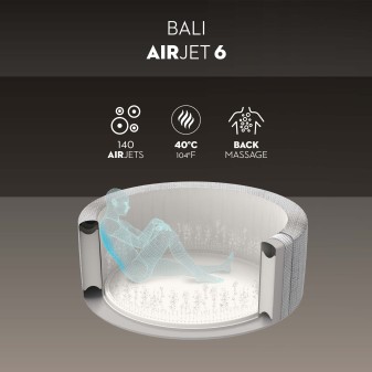Spa gonflable rond Lay-Z-Spa Bali Smart AirJet 4-6 personnes appli
