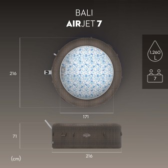 Spa gonflable rond Lay-Z-Spa Bali Smart AirJet™ 5-7 personnes éco-énergétique avec contrôle par appli