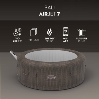 Spa gonflable rond Lay-Z-Spa Bali Smart AirJet™ 5-7 personnes éco-énergétique avec contrôle par appli
