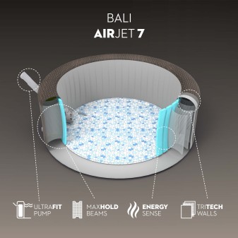 Spa gonflable rond Lay-Z-Spa Bali Smart AirJet™ 5-7 personnes éco-énergétique avec contrôle par appli