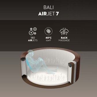 Spa gonflable rond Lay-Z-Spa Bali Smart AirJet™ 5-7 personnes éco-énergétique avec contrôle par appli