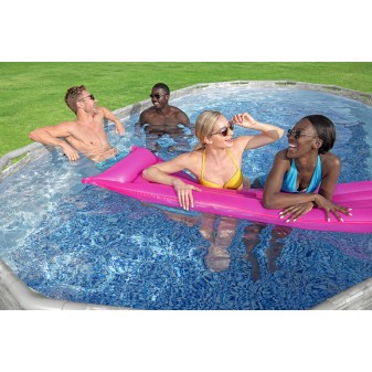 Piscine hors sol ovale Power Steel Swim Vista pierres 549x274x122cm